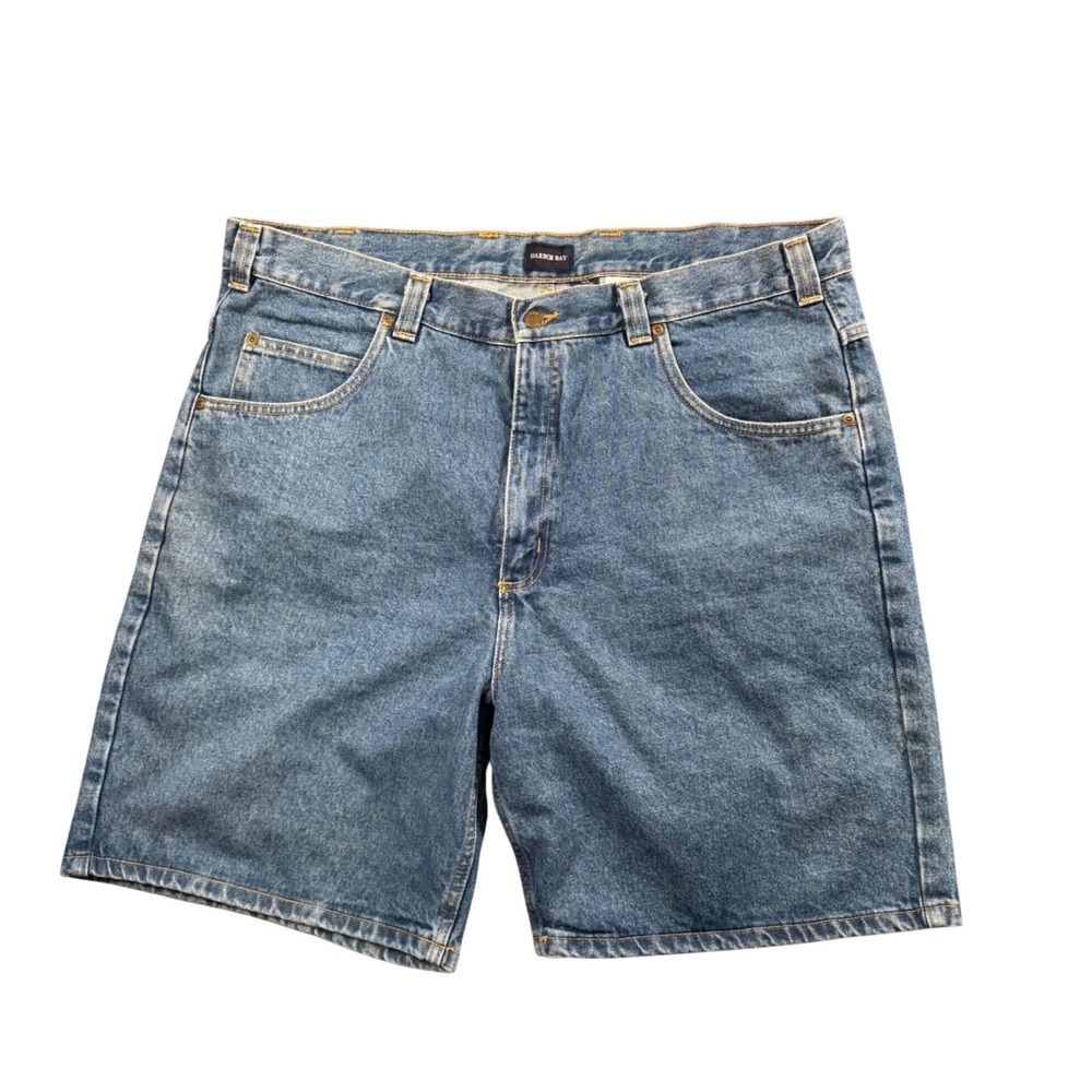 Vintage Harbor Bay Mens Denim Shorts 42 Blue 90s Relaxed Fit Casual Dad Shorts